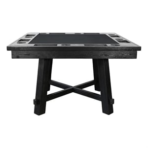 Pemberly Row Black Square Reversible Poker and Dining Table with Storage