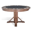 Pemberly Row Reversible Round Dining and Poker Table with Cup Holders