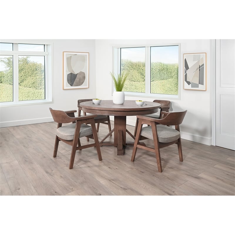 Pemberly Row Reversible Round Dining and Poker Table with Cup Holders