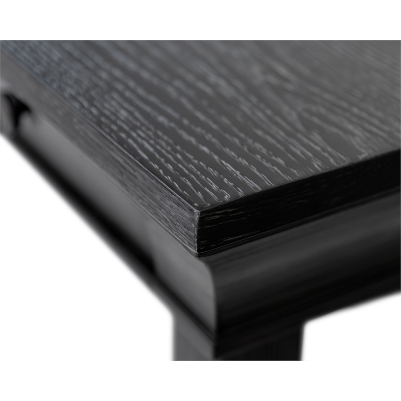 Pemberly Row Wood Writing Desk with Ball-Bearing Drawers in Ebony Black