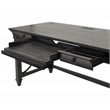 Pemberly Row Wood Writing Desk with Ball-Bearing Drawers in Ebony Black