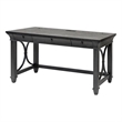 Pemberly Row Wood Writing Desk with Ball-Bearing Drawers in Ebony Black