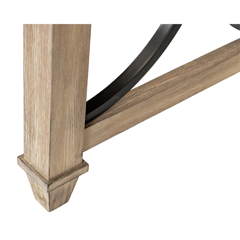 Pemberly Row Wood Writing Desk with Ball-Bearing Drawers in Natural Oak
