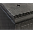 Pemberly Row Double Pedestal L-Desk with Keyboard Drawers in Ebony Black