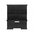 Pemberly Row Traditional Wood Executive Credenza and Hutch Set in Black