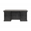 Pemberly Row Traditional Wood Double Pedestal Executive Desk in Black