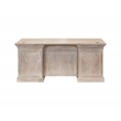 Pemberly Row Traditional Wood Double Pedestal Executive Desk in Natural Oak