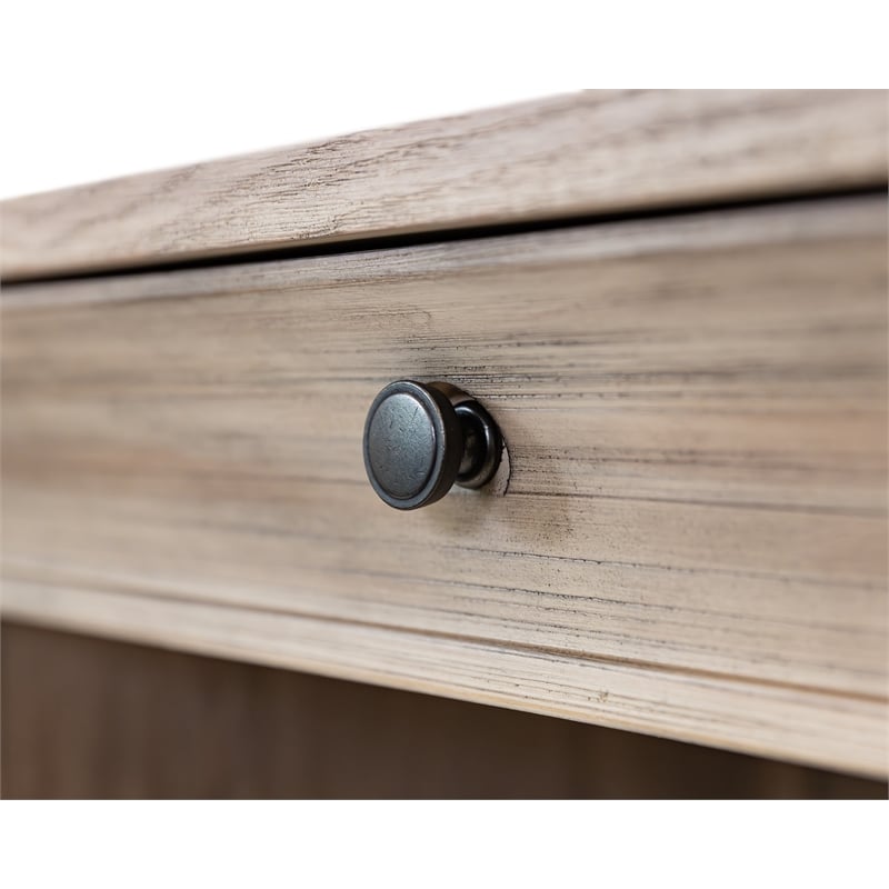 Pemberly Row Traditional Wood Double Pedestal Executive Desk in Natural Oak