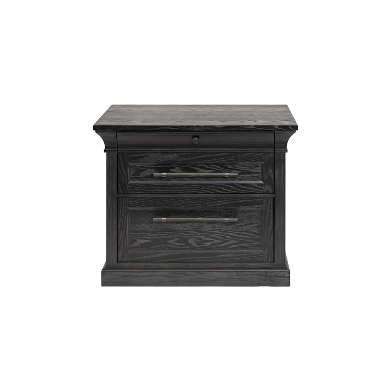 Pemberly Row Traditional Wood 2-Drawer Lateral File Cabinet in Black