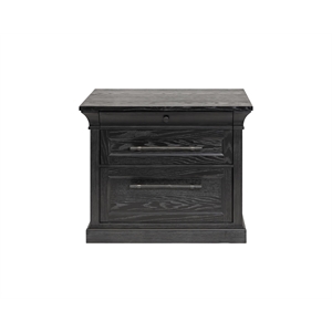 Pemberly Row Traditional Wood 2-Drawer Lateral File Cabinet in Black