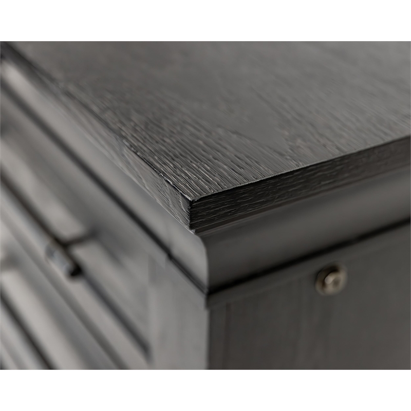 Pemberly Row Traditional Wood 2-Drawer Lateral File Cabinet in Black