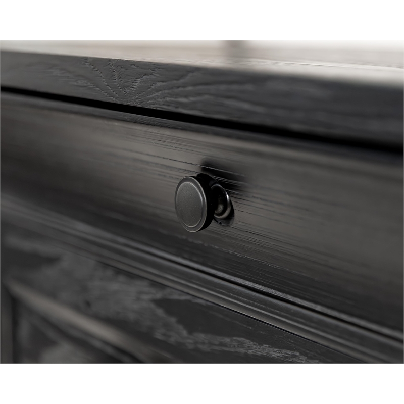 Pemberly Row Traditional Wood 2-Drawer Lateral File Cabinet in Black