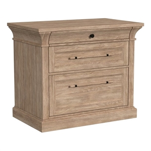 Pemberly Row Traditional Wood 2-Drawer Lateral File Cabinet in Natural Oak