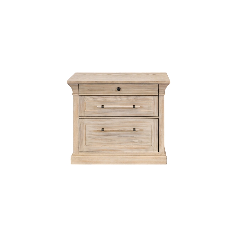 Pemberly Row Traditional Wood 2-Drawer Lateral File Cabinet in Natural Oak