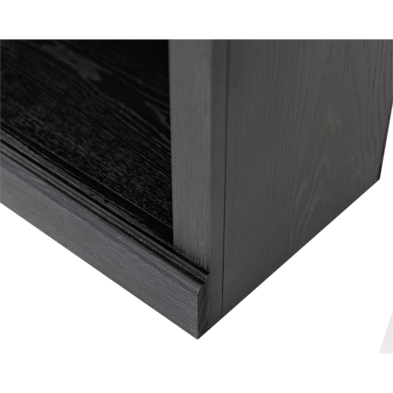 Pemberly Row Traditional Wood Open Bookcase with 4 Shelves in Black