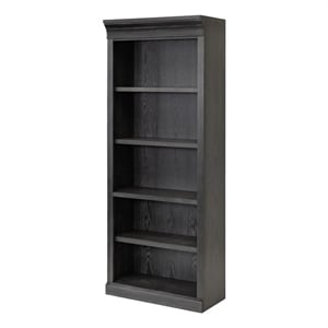 Pemberly Row Traditional Wood Open Bookcase with 4 Shelves in Black
