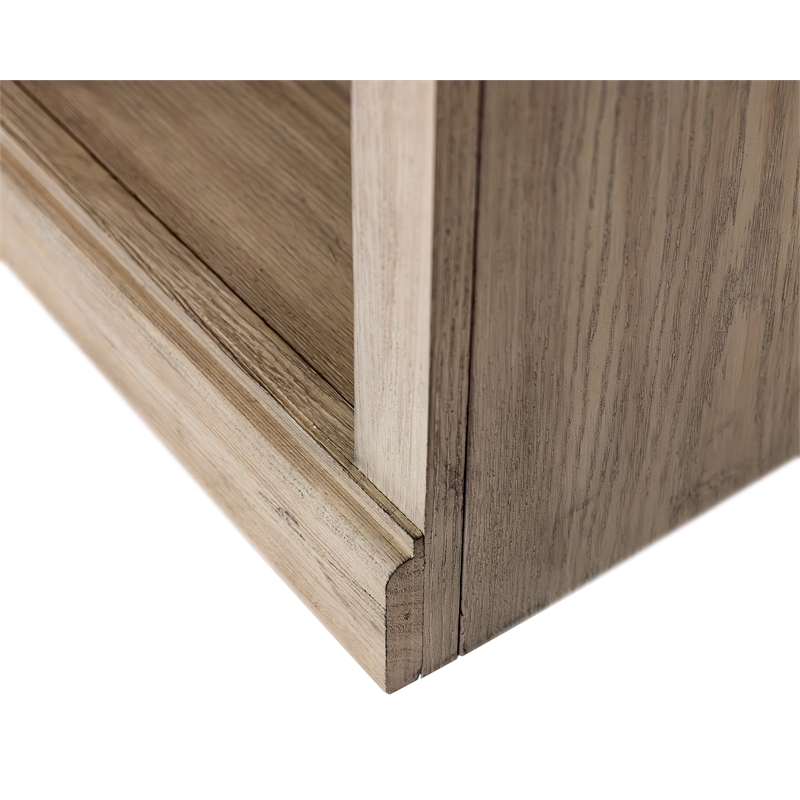 Pemberly Row Traditional Wood Open Bookcase with 4 Shelves in Natural Oak