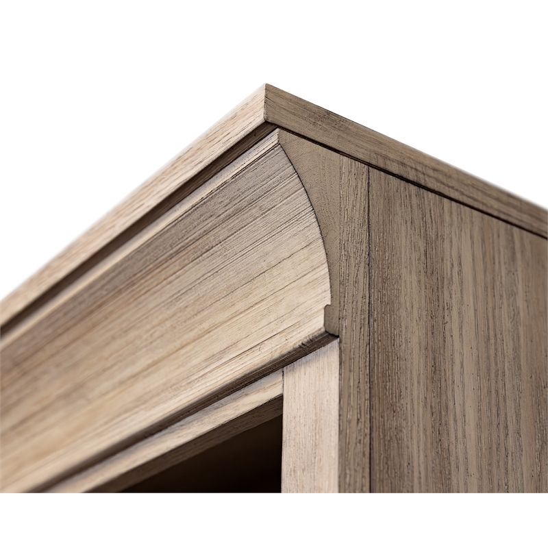 Pemberly Row Traditional Wood Open Bookcase with 4 Shelves in Natural Oak