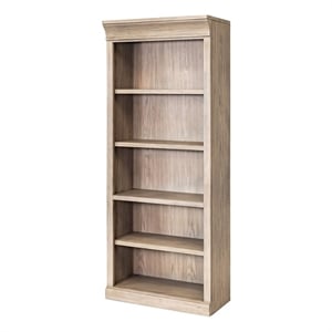 Pemberly Row Traditional Wood Open Bookcase with 4 Shelves in Natural Oak