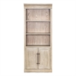 Pemberly Row Wood Bookcase with Doors and Adjustable Shelves in Natural Oak