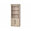 Pemberly Row Wood Bookcase with Doors and Adjustable Shelves in Natural Oak