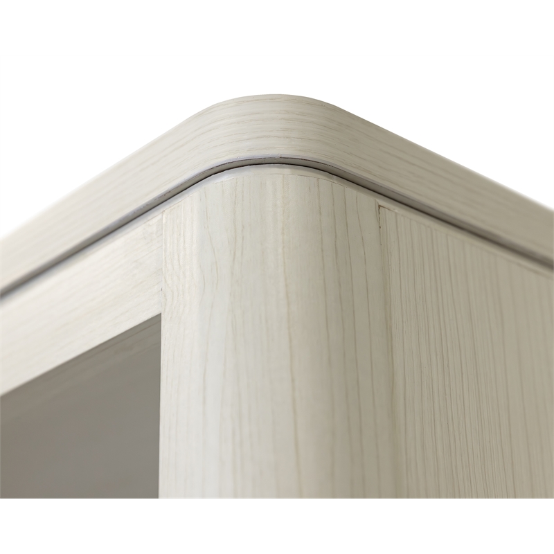 Pemberly Row Contemporary Laminate Wood Open Bookcase in Soft White