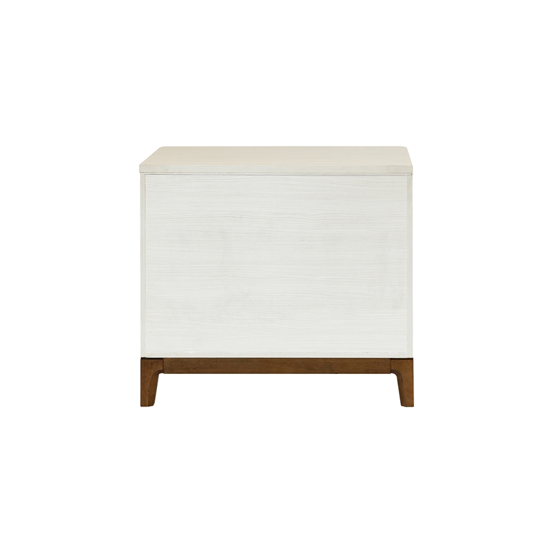 Pemberly Row Contemporary Laminate Wood Lateral File Cabinet in Soft White