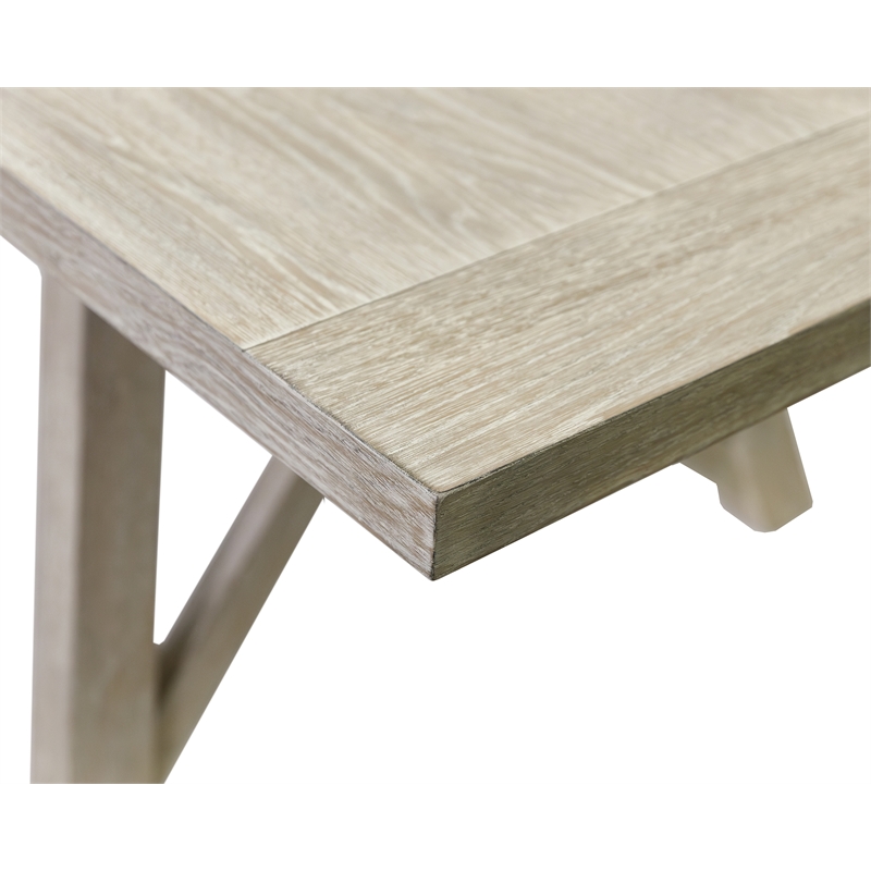 Pemberly Row Rectangular Extension Dining Table with X-Base in Light Tan