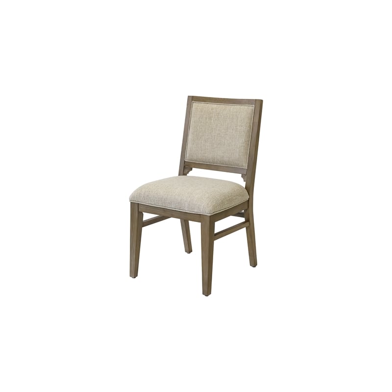 Pemberly Row Upholstered Dining Chairs Set of 2 with Solid Wood Frame in Brown