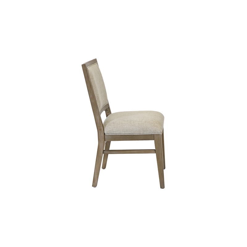 Pemberly Row Upholstered Dining Chairs Set of 2 with Solid Wood Frame in Brown