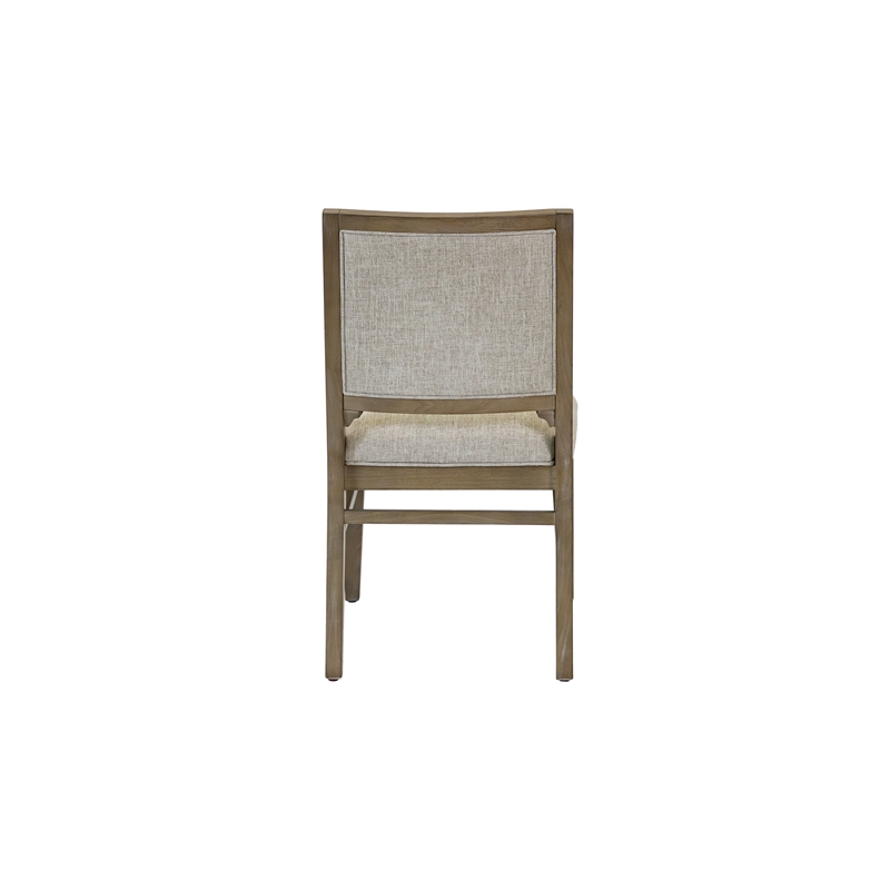 Pemberly Row Upholstered Dining Chairs Set of 2 with Solid Wood Frame in Brown