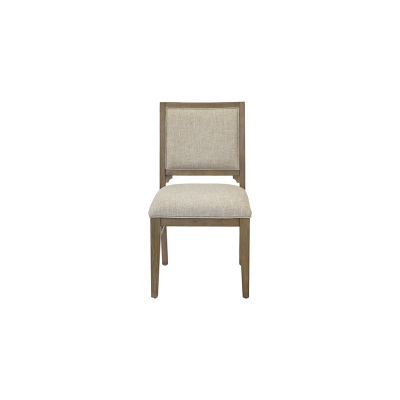Pemberly Row Upholstered Dining Chairs Set of 2 with Solid Wood Frame in Brown