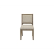 Pemberly Row Upholstered Dining Chairs Set of 2 with Solid Wood Frame in Brown