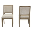 Pemberly Row Upholstered Dining Chairs Set of 2 with Solid Wood Frame in Brown