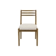 Pemberly Row Modern Slat Back Upholstered Dining Chairs Set of 2 in Brown