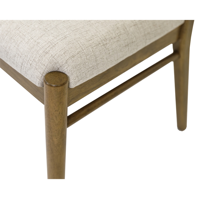 Pemberly Row Modern Slat Back Upholstered Dining Chairs Set of 2 in Brown