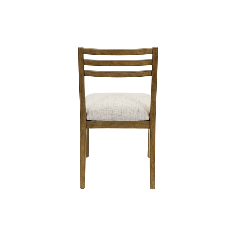 Pemberly Row Modern Slat Back Upholstered Dining Chairs Set of 2 in Brown