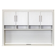 Pemberly Row Contemporary Laminate Wood Hutch with 4 Doors in Soft White