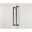 Pemberly Row Contemporary Laminate Wood Hutch with 4 Doors in Soft White
