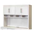 Pemberly Row Contemporary Laminate Wood Hutch with 4 Doors in Soft White