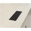 Pemberly Row Contemporary Laminate Wood Credenza Desk in Soft White