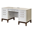 Pemberly Row Contemporary Laminate Wood Credenza Desk in Soft White