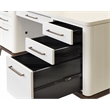 Pemberly Row Contemporary Laminate Wood Credenza Desk in Soft White