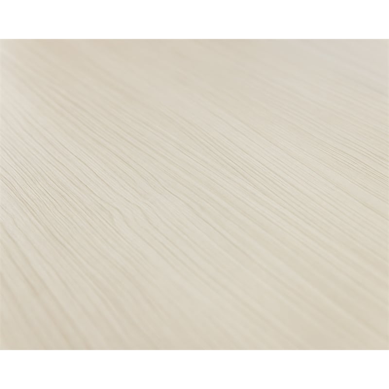 Pemberly Row Contemporary Laminate Wood Credenza Desk in Soft White