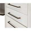 Pemberly Row Contemporary Laminate Wood L-Desk and Return in Soft White