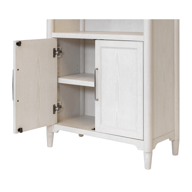 Pemberly Row Fully Assembled Bookcase with Doors & Adjustable Shelves in White