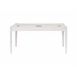 Pemberly Row Modern Wood Writing Desk with Ball Bearing Drawers in White