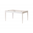 Pemberly Row Modern Wood Writing Desk with Ball Bearing Drawers in White