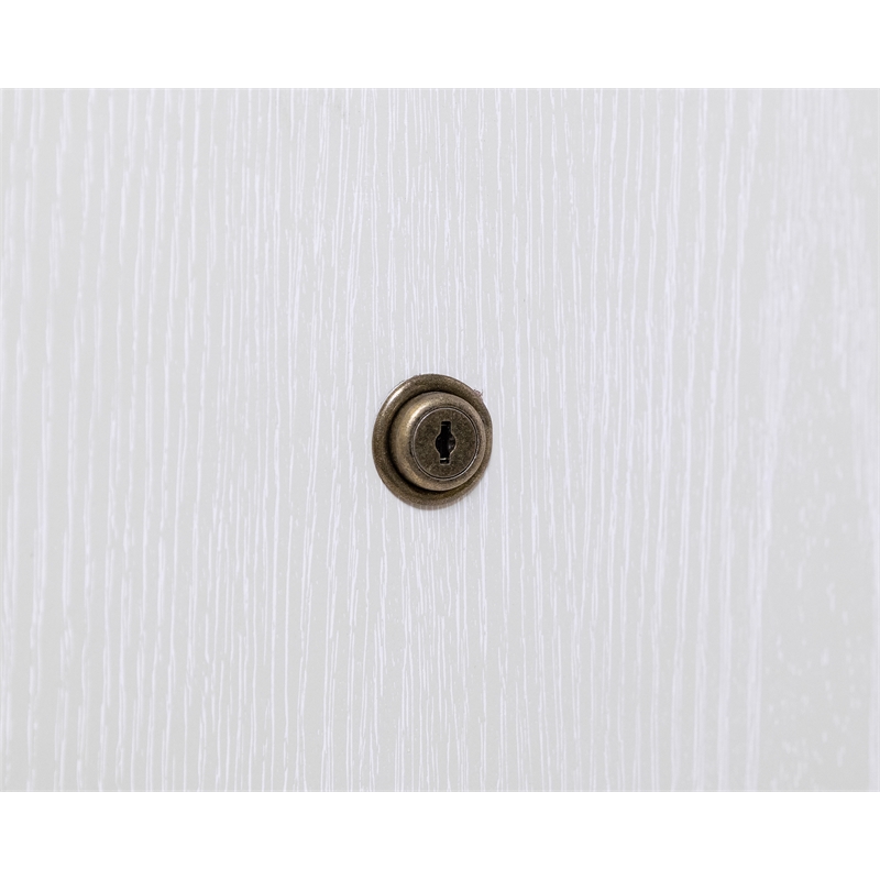 Pemberly Row Lateral File Cabinet with Locking Drawer Fully Assembled in White