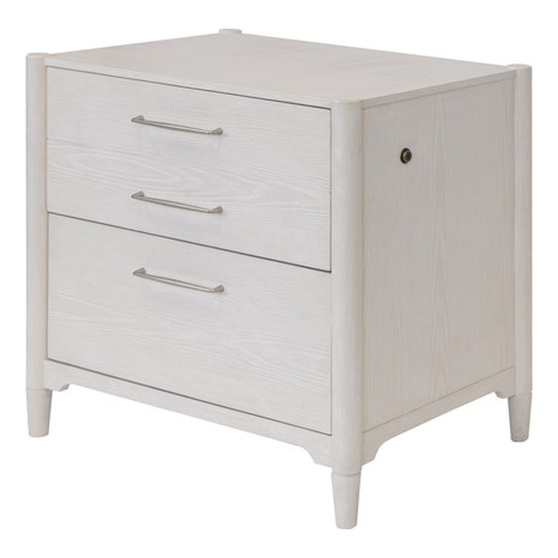 Pemberly Row Lateral File Cabinet with Locking Drawer Fully Assembled in White